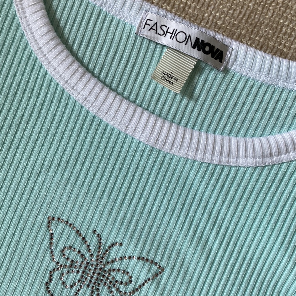 Y2K Queen Rhinestone Tank-Mint - Picture 8 of 15